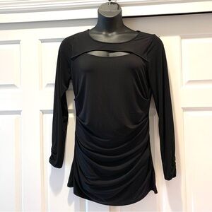 Lane Bryant Dressy stretch black cutout plus size Top, size 18 / 20